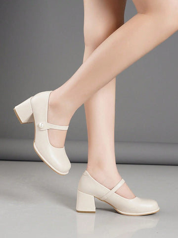 Women's One-Strap Buckle Pointed Toe Shallow Slip-On Flats, Versatile Apricot Small Leather Shoes Women's One-Strap Buckle Pointed Toe Shallow Slip-On Flats, Versatile Apricot Small Leather Shoes
