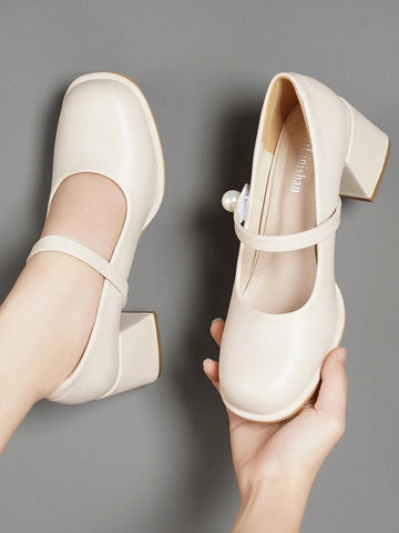 Women's One-Strap Buckle Pointed Toe Shallow Slip-On Flats, Versatile Apricot Small Leather Shoes Women's One-Strap Buckle Pointed Toe Shallow Slip-On Flats, Versatile Apricot Small Leather Shoes