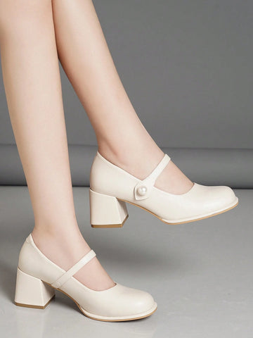 Women's One-Strap Buckle Pointed Toe Shallow Slip-On Flats, Versatile Apricot Small Leather Shoes Women's One-Strap Buckle Pointed Toe Shallow Slip-On Flats, Versatile Apricot Small Leather Shoes