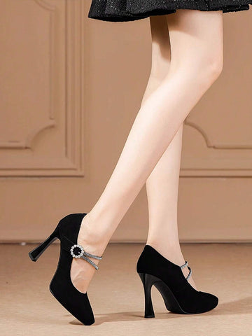Women's Peep Toe High Heel Shoes, Stiletto Heel Single Strap Elegant Pumps Women's Peep Toe High Heel Shoes, Stiletto Heel Single Strap Elegant Pumps