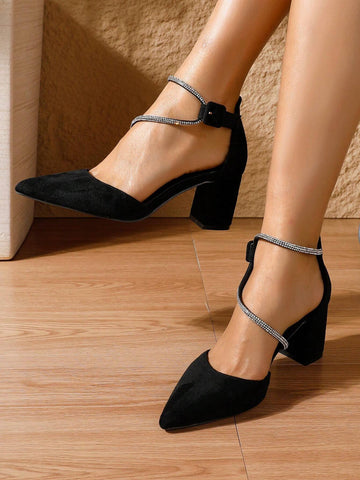 Women's Pointed Toe Block Heel Black Elegant & Fashionable Party Casual Outdoor Comfortable Women's Pointed Toe Block Heel Black Elegant & Fashionable Party Casual Outdoor Comfortable