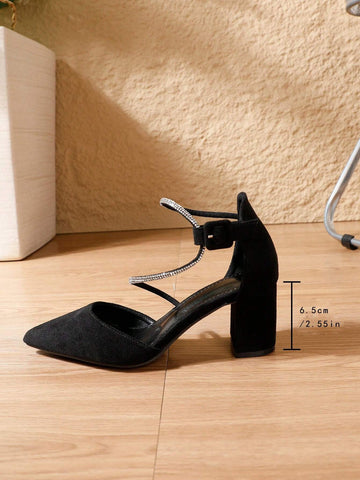 Women's Pointed Toe Block Heel Black Elegant & Fashionable Party Casual Outdoor Comfortable Women's Pointed Toe Block Heel Black Elegant & Fashionable Party Casual Outdoor Comfortable