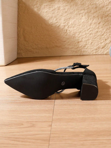 Women's Pointed Toe Block Heel Black Elegant & Fashionable Party Casual Outdoor Comfortable Women's Pointed Toe Block Heel Black Elegant & Fashionable Party Casual Outdoor Comfortable