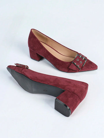 Women's Pointed Toe Chunky Heel Slip-On Fashion Sandals Women's Pointed Toe Chunky Heel Slip-On Fashion Sandals