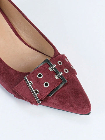 Women's Pointed Toe Chunky Heel Slip-On Fashion Sandals Women's Pointed Toe Chunky Heel Slip-On Fashion Sandals