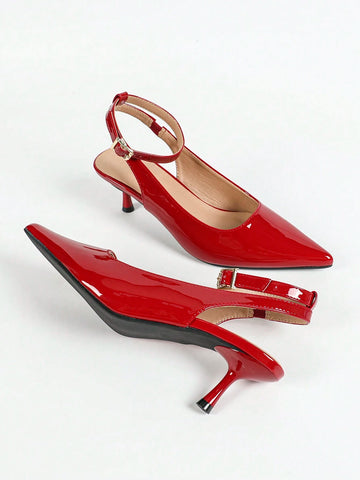 Women's Pointed Toe Hollow Back High Heel Fashionable Sandals Women's Pointed Toe Hollow Back High Heel Fashionable Sandals