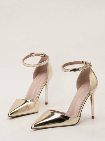Women's Pointed Toe Hollow Out One-Strap High Heeled Sandals Women's Pointed Toe Hollow Out One-Strap High Heeled Sandals