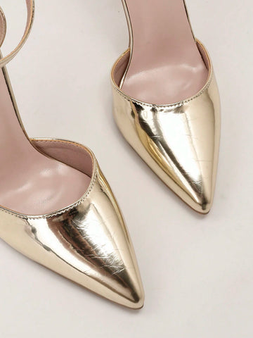 Women's Pointed Toe Hollow Out One-Strap High Heeled Sandals Women's Pointed Toe Hollow Out One-Strap High Heeled Sandals