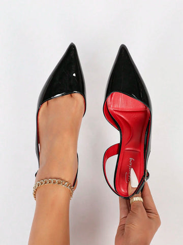 Women's Pointed Toe Open Back High Heel Shoes, Elegant Stilettos, Casual Chic Buckle Strap High Heels Women's Pointed Toe Open Back High Heel Shoes, Elegant Stilettos, Casual Chic Buckle Strap High Heels