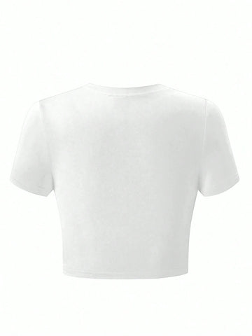 Women's Seashell & Conch Printed Cropped T-Shirt Women's Seashell & Conch Printed Cropped T-Shirt