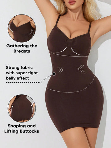 Women's Shape-Enhancing Waist Slimming Bodycon Slip Dress, Suitable For Daily Wear Women's Shape-Enhancing Waist Slimming Bodycon Slip Dress, Suitable For Daily Wear