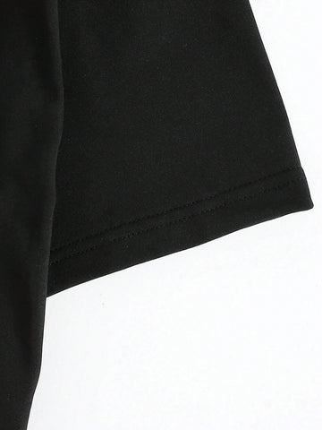 Women's Slogan Print Short Sleeve T-Shirt And Cycling Shorts Set Women's Slogan Print Short Sleeve T-Shirt And Cycling Shorts Set