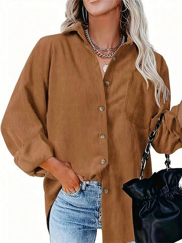 Women's Solid Color Long Sleeve Blouse, Spring And Autumn Women's Solid Color Long Sleeve Blouse, Spring And Autumn