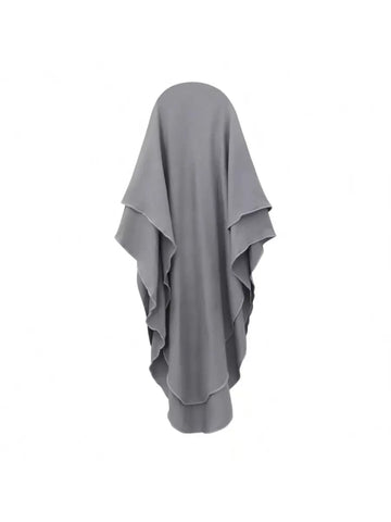 Young Girl 2pcs Set Muslim Long Sleeve Color Block Ruffle Hem Dress + Headscarf Young Girl 2pcs Set Muslim Long Sleeve Color Block Ruffle Hem Dress + Headscarf