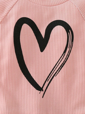 Young Girl 3pcs/Set Heart Pattern Knit Dress Young Girl 3pcs/Set Heart Pattern Knit Dress