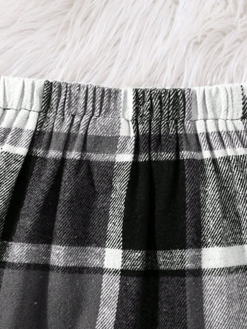 Young Girl Elegant Plaid Wool Blend A-Line Skirt, Suitable For Casual Wear And Formal Occasions Young Girl Elegant Plaid Wool Blend A-Line Skirt, Suitable For Casual Wear And Formal Occasions
