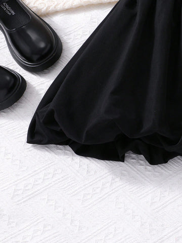 Young Girl Bowknot Waist Ruffled Suspender Dress Young Girl Bowknot Waist Ruffled Suspender Dress