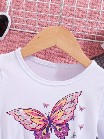 Young Girl Butterfly Pattern Long-Sleeve Mesh Tutu Dress, Spring & Fall Vacation Party Casual A-Line Dress, Gift Young Girl Butterfly Pattern Long-Sleeve Mesh Tutu Dress, Spring & Fall Vacation Party Casual A-Line Dress, Gift