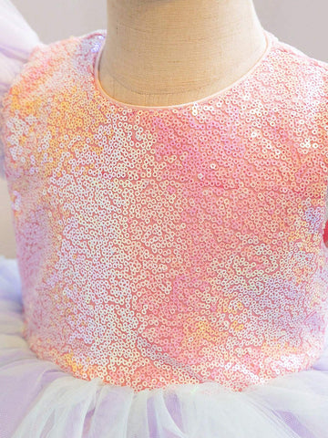 Young Girl Cap Sleeve Sequin Mesh Splice Bow Princess Cake Tulle Dress, Suitable For Birthday Party, Halloween Cosplay, Masquerade Ball, Flower Girl Wedding, Stage Performance Young Girl Cap Sleeve Sequin Mesh Splice Bow Princess Cake Tulle Dress, Suitable For Birthday Party, Halloween Cosplay, Masquerade Ball, Flower Girl Wedding, Stage Performance