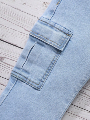 Young Girl Casual Daily Comfortable Workwear Flared Jeans Young Girl Casual Daily Comfortable Workwear Flared Jeans