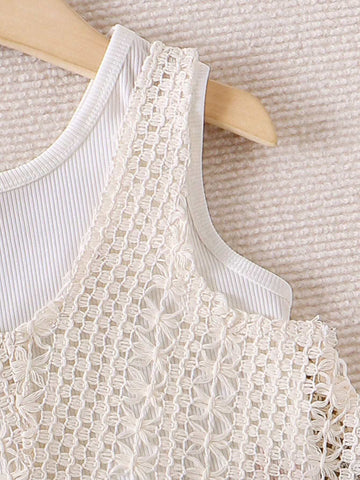 Young Girl Casual Irregular Vest And Shorts 3pcs Vacation Style Fashion Outfit Young Girl Casual Irregular Vest And Shorts 3pcs Vacation Style Fashion Outfit