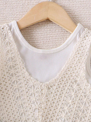 Young Girl Casual Irregular Vest And Shorts 3pcs Vacation Style Fashion Outfit Young Girl Casual Irregular Vest And Shorts 3pcs Vacation Style Fashion Outfit