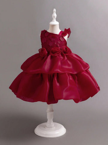 Young Girl Christmas Children Partywear Elaborate Birthday Party Holiday Floral Decor Spaghetti Strap Puff Princess Dress Young Girl Christmas Children Partywear Elaborate Birthday Party Holiday Floral Decor Spaghetti Strap Puff Princess Dress