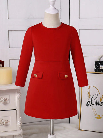 Young Girl Cute Crew Neck Long Sleeve Fitted Elegant Trendy Mini A-Line Knit Dress ,Vintage & Sweet,Versatile, For Birthday Party, Vacation, College Style Young Girl Cute Crew Neck Long Sleeve Fitted Elegant Trendy Mini A-Line Knit Dress ,Vintage & Sweet,Versatile, For Birthday Party, Vacation, College Style