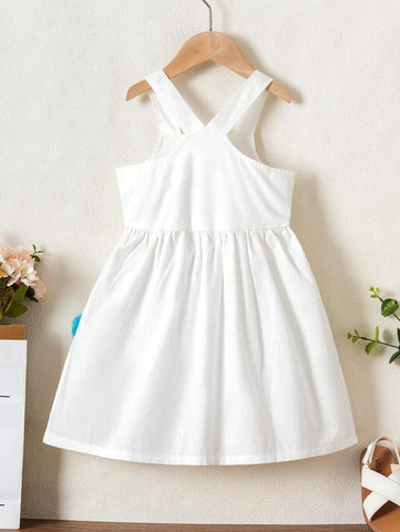 Young Girl' Cute Ice Cream Print Woven Spaghetti Strap Dress Young Girl' Cute Ice Cream Print Woven Spaghetti Strap Dress