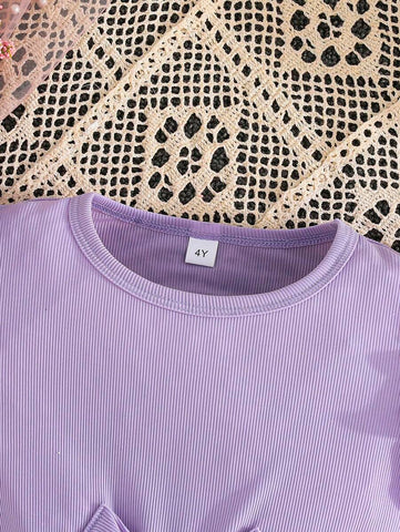 Young Girl Elegant Butterfly & Flower Decor Round Neck Dress, Casual Vacation New Style For Summer Young Girl Elegant Butterfly & Flower Decor Round Neck Dress, Casual Vacation New Style For Summer