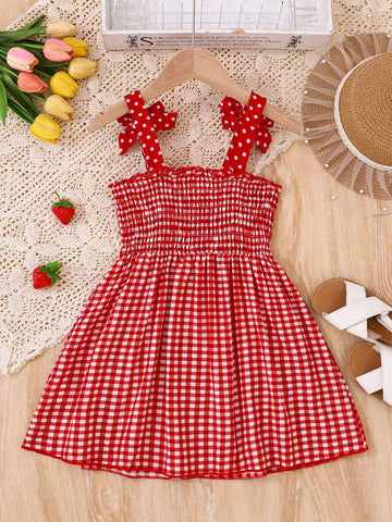 Young Girl Fashionable, Sweet Style Cute Strawberry & Patch Off Shoulder Spaghetti Strap Dress Young Girl Fashionable, Sweet Style Cute Strawberry & Patch Off Shoulder Spaghetti Strap Dress