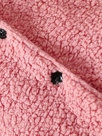 Young Girl' Fluffy Sherpa Coat With Lapel, Warm And Thick Casual Daily Wear Outwear With Long Sleeve Shirt And Stylish Crossbody Bag, Winter New Arrival Young Girl' Fluffy Sherpa Coat With Lapel, Warm And Thick Casual Daily Wear Outwear With Long Sleeve Shirt And Stylish Crossbody Bag, Winter New Arrival