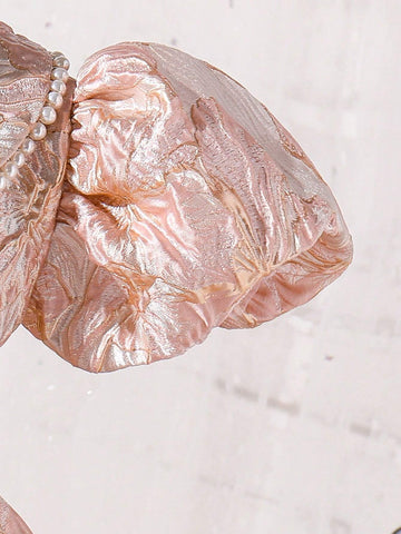 Young Girl Gorgeous Textured Fabric Dress, Featuring Pearl Decoration, 3D Floral & Mesh Patchwork Young Girl Gorgeous Textured Fabric Dress, Featuring Pearl Decoration, 3D Floral & Mesh Patchwork