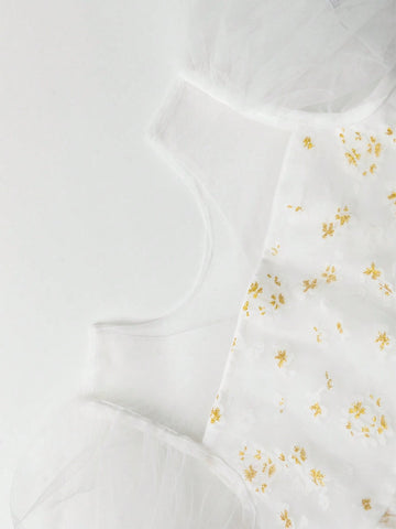 Young Girl Hot Stamping Print High-Grade Princess Dress Childrens Dress Summer Dress 2024 New Style Girl Sweet Style Western Style Mesh Skirt Young Girl Hot Stamping Print High-Grade Princess Dress Childrens Dress Summer Dress 2024 New Style Girl Sweet Style Western Style Mesh Skirt