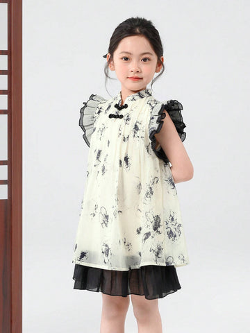 Young Girl Ink Style Dress Chinese Style Costume Children Summer Clothes 2020 New Arrival Young Girl Ink Style Dress Chinese Style Costume Children Summer Clothes 2020 New Arrival