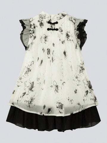 Young Girl Ink Style Dress Chinese Style Costume Children Summer Clothes 2020 New Arrival Young Girl Ink Style Dress Chinese Style Costume Children Summer Clothes 2020 New Arrival