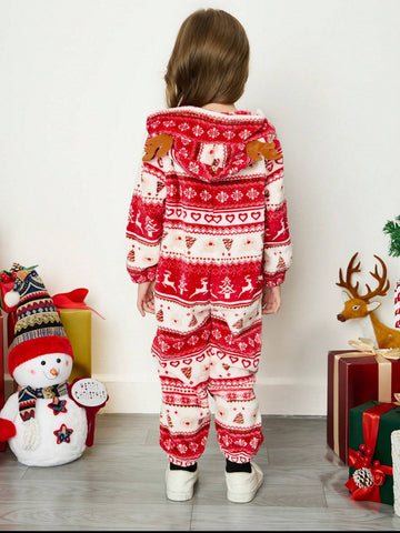 Young Girl Knitted Fluffy Hooded Loose Jumpsuit Young Girl Knitted Fluffy Hooded Loose Jumpsuit