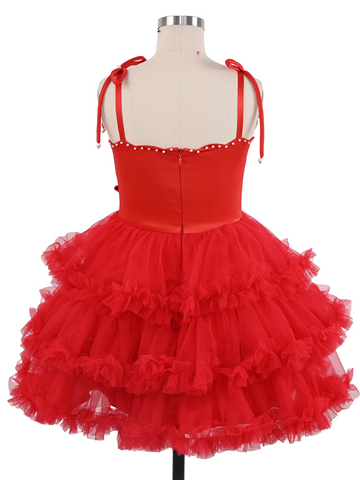 Young Girl Pearl Decor Bow Knot Off-Shoulder Heavy-Duty Mesh Spaghetti Strap Lace Satin Patchwork Cute & Elegant Prom Dress Young Girl Pearl Decor Bow Knot Off-Shoulder Heavy-Duty Mesh Spaghetti Strap Lace Satin Patchwork Cute & Elegant Prom Dress