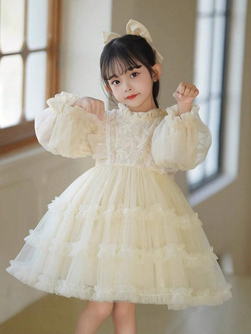 Young Girl Princess Birthday Party Tulle Dress Warm Winter Gown 2024 New Young Girl Princess Birthday Party Tulle Dress Warm Winter Gown 2024 New