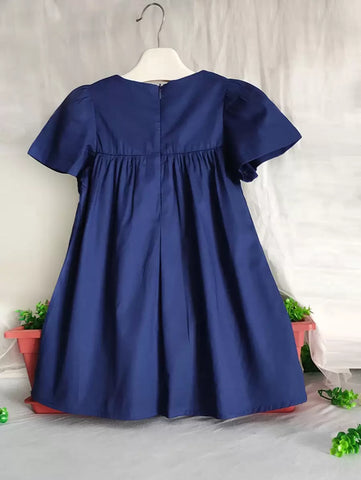 Young Girl Short Sleeve Flowers Embroidered Casual Princess Dress For Party Young Girl Summer Clothes Young Girl Short Sleeve Flowers Embroidered Casual Princess Dress For Party Young Girl Summer Clothes