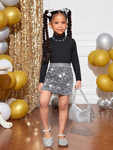 Young Girl Slayr Young Girl Bead Decorated Flared Half-Slip Skirt, Suitable For Holiday Party, Outing Young Girl Slayr Young Girl Bead Decorated Flared Half-Slip Skirt, Suitable For Holiday Party, Outing