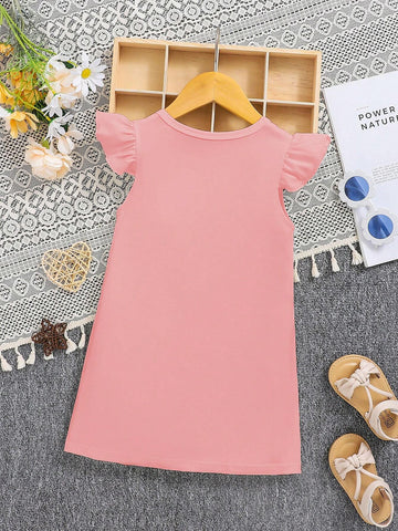 Young Girl Streetwear Y2k Slogan Rabbit Ear Print Mini Dress With Short Puff Sleeves, Suitable For Photoshoots Young Girl Streetwear Y2k Slogan Rabbit Ear Print Mini Dress With Short Puff Sleeves, Suitable For Photoshoots