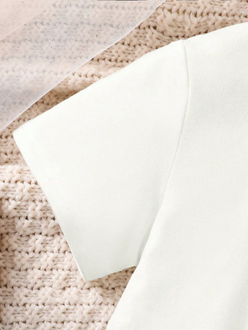 Young Girl Summer Lightweight Fashionable Casual Daily Commute Cute Heart Print Short Sleeve Waist Midi Dress Young Girl Summer Lightweight Fashionable Casual Daily Commute Cute Heart Print Short Sleeve Waist Midi Dress