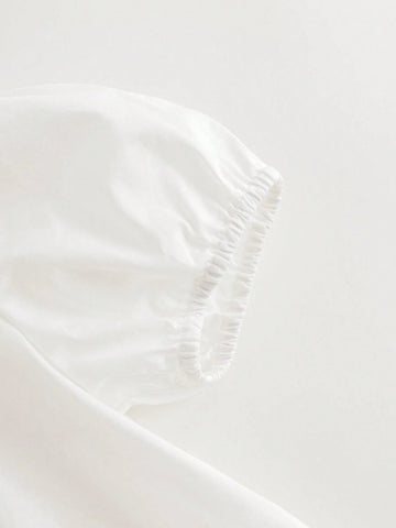 Young Girl Sweet And Cute Doll Collar Bubble-Sleeved Short Dress Summer Young Girl Sweet And Cute Doll Collar Bubble-Sleeved Short Dress Summer