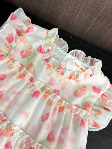 Young Girl Sweet Floral Printdress For Summer Young Girl Sweet Floral Printdress For Summer