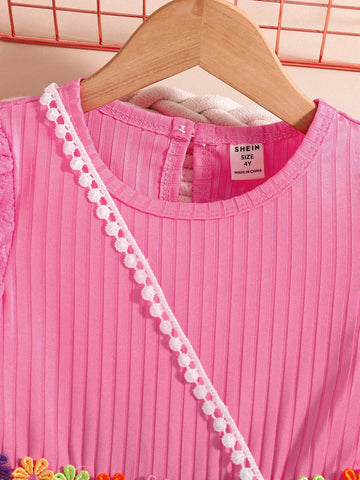 Young Girl Urban Elegant Ribbed Patchwork Textured Fabric Puff Sleeve And Decorated Belt Long Sleeve Jumpsuit. Young Girl Urban Elegant Ribbed Patchwork Textured Fabric Puff Sleeve And Decorated Belt Long Sleeve Jumpsuit.