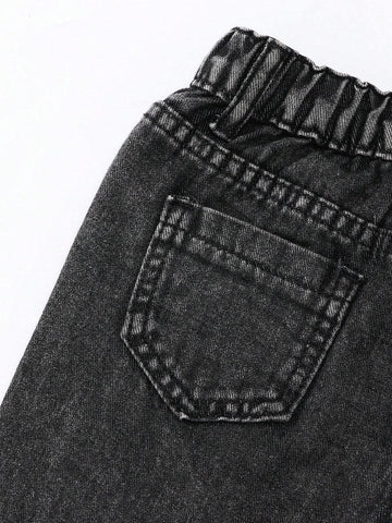 Young Girl' Vintage Street Fashion Distressed Multi-Pocket Washed Light Blue Straight Leg Denim Cargo Pants Young Girl' Vintage Street Fashion Distressed Multi-Pocket Washed Light Blue Straight Leg Denim Cargo Pants
