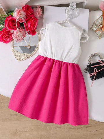 Young Girls 3D Flower Patchwork Waist Dress, & Cute Outdoor Party & Social Occasion, Spring/Summer Young Girls 3D Flower Patchwork Waist Dress, & Cute Outdoor Party & Social Occasion, Spring/Summer