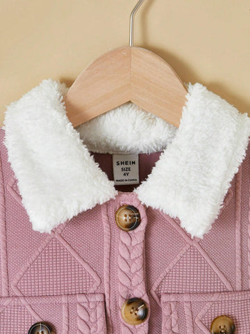 Young Girl's Patchwork Furry Texture Casual Dress, Suitable For Everyday Wear Young Girl's Patchwork Furry Texture Casual Dress, Suitable For Everyday Wear