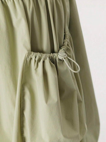 Young Girls' Casual Outdoor Ultra-Light Quick-Dry Dress With Big Pockets And Bubble Hem, Summer Young Girls' Casual Outdoor Ultra-Light Quick-Dry Dress With Big Pockets And Bubble Hem, Summer